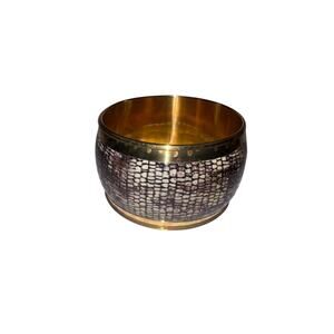 Iris Apfel & Bajalia Wide Snake Skin Print Brass Bangle Bracelet Cuff Boho